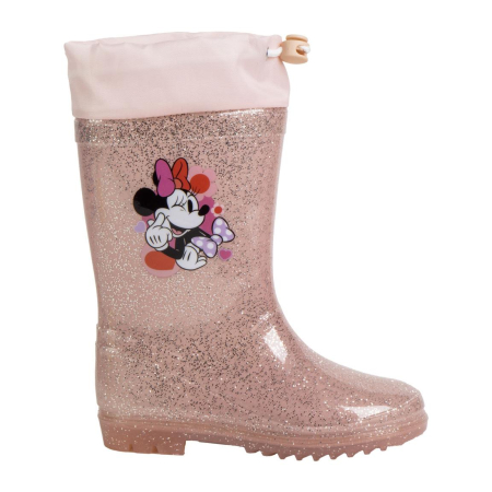 Ghete si cizme copii - Cizme cu slipici din PVC cu siret Minnie Mouse Disney