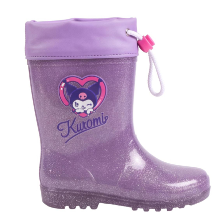 Ghete si cizme copii - Cizme de ploaie din PVC cu design Hello Kitty Kuromi
