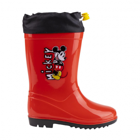 Ghete si cizme copii - Cizme din cauciuc cu siret Happy Mickey Mouse