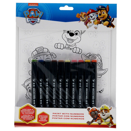 Joaca si timp liber - Coloreza dupa numere Paw Patrol