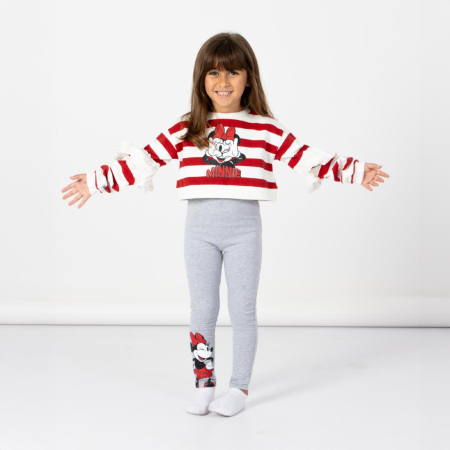 Compleuri copii - Compleu 2 piese colanti si top cu volane, Minnie Mouse