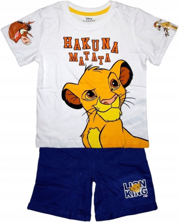 Compleuri copii - Compleu 2 piese din bumbac, maneca scurta Lion King