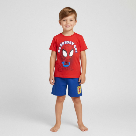 Compleuri copii - Compleu 2 piese din bumbac, maneca scurta Go Spidey - Spiderman