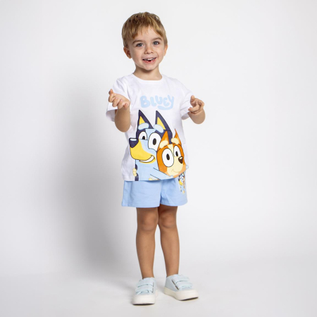 Compleuri copii - Compleu 2 piese mânecă scurtă Bluey si Bingo pentru băieți