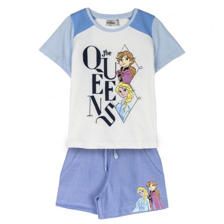 Compleuri copii - Compleu de vara, maneca scurta, amestec bumbac, Frozen Disney