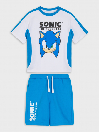 Compleuri copii - Compleu din bumbac 2 piese cu maneca scurta Sonic