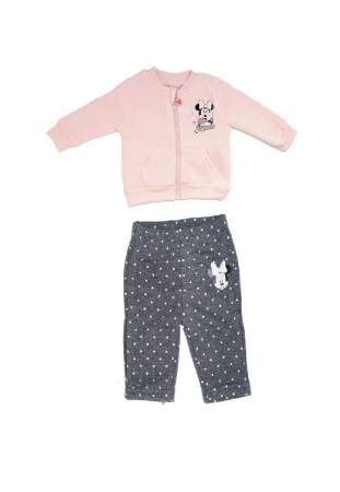 Compleuri copii - Compleu gri cu buline roz Minnie Mouse