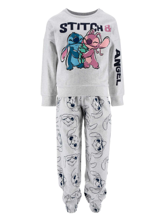 Imbracaminte si incaltaminte copii - Compleu trening din bumbac 2 piese Stitch si Angel