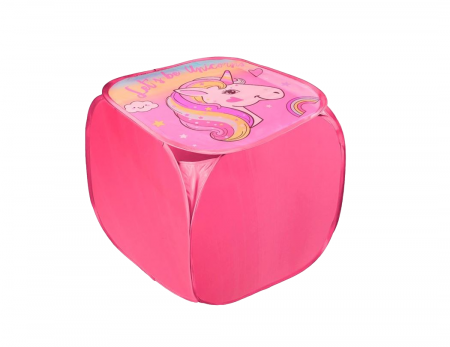 Home&Deco - Cos de jucarii pliabil cu capac Unicorn 45x45x45 cm