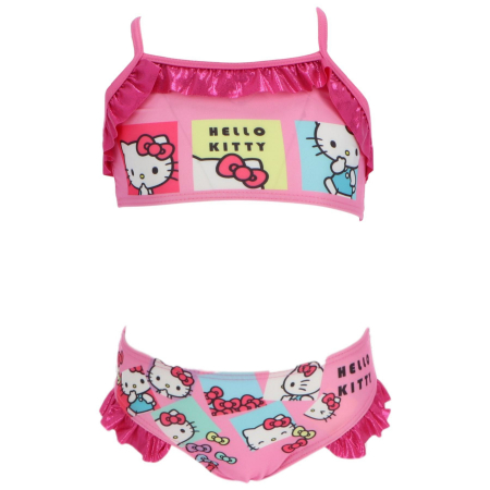 Costume de baie copii - Costum baie 2 piese cu volanas, Hello Kitty
