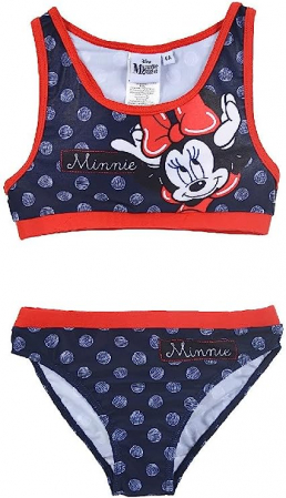 Costume de baie copii - Costum baie 2 piese Minnie Mouse cu fundita