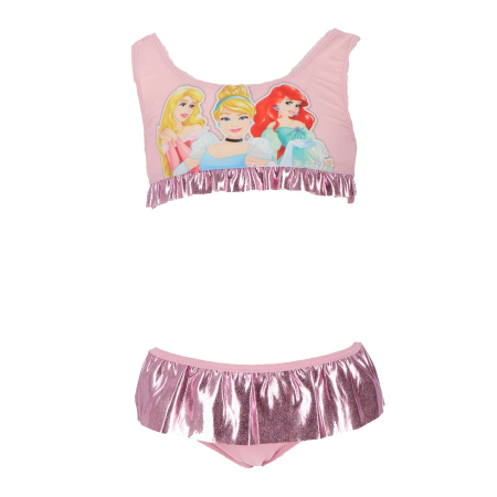 Costume de baie copii - Costum baie 2 piese pentru fete cu volanas, Printesele Disney