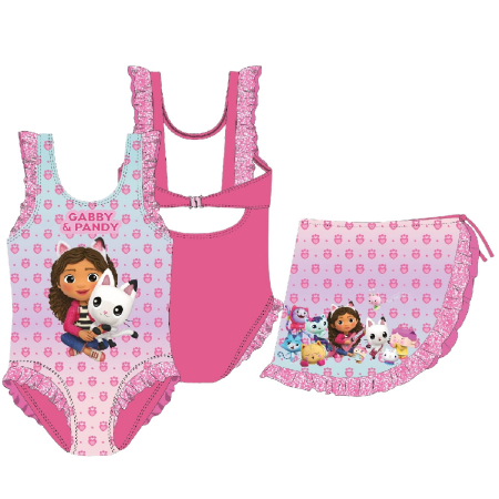 Costum baie intreg cu sarong, Gabby's Dollhouse [3]