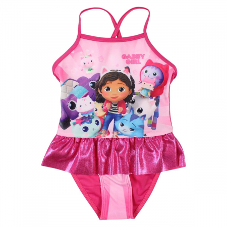 Imbracaminte si incaltaminte copii - Costum baie intreg cu volan Gabby's Dollhouse