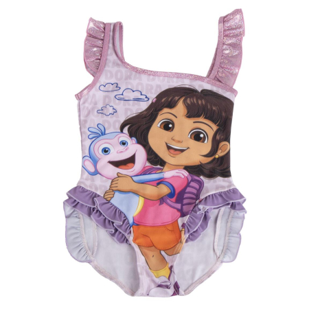Costume de baie copii - Costum baie intreg cu volanas Dora the Explorer