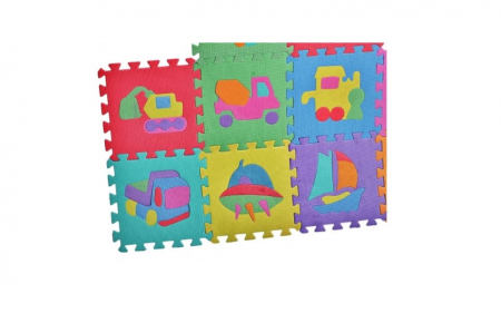 Covor puzzle din spuma, 10 piese cu vehicule,29x29 cm [1]