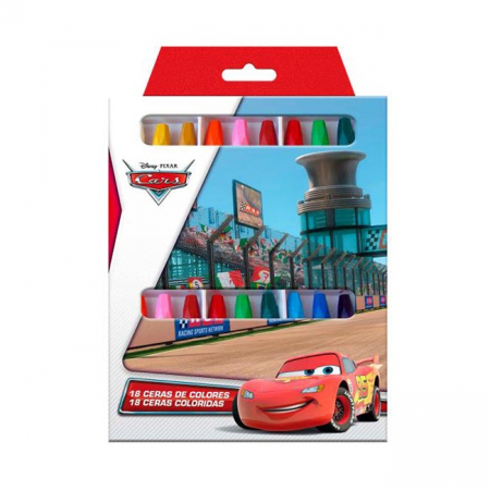 Joaca si timp liber - Creioane colorate cerate Cars 18 bucati