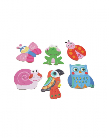 Cutie cu 6 puzzle-uri progresive, Animale [1]
