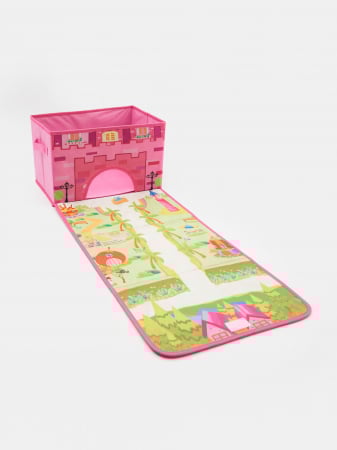 Cutii depozitare - Cutie de depozitare 2 in 1,cu tabla de joc, Castel Printese 38x25x25cm