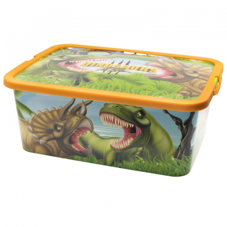 Mobilier camera copii - Cutie depozitare jucarii Dinozaur, 15x38,7x28,7 cm, 13 l