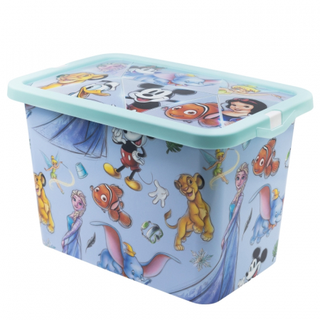 Mobilier camera copii - Cutie depozitare jucarii, DISNEY 100 , 28,7x18,5x19,2 cm, 7 l
