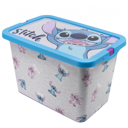 Home&Deco - Cutie depozitare jucarii, Lilo & Stitch, 28,7x18,5x19,2 cm, 7 l