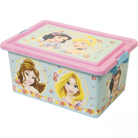 Mobilier camera copii - Cutie depozitare jucarii, Princess Tea party, 38x27x11 cm, 13 litri