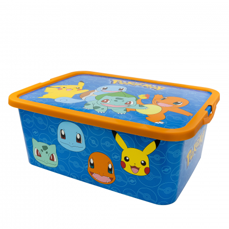 Mobilier camera copii - Cutie depozitare jucarii, Pokemon Rock, 15 x 38.7 x 28.7 cm, 13 litri