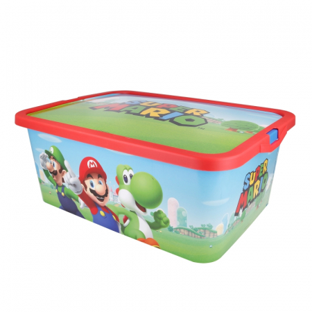 Mobilier camera copii - Cutie depozitare jucarii, Super Mario, 15x38,7x28,7 cm, 13 l