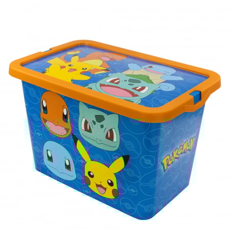 Mobilier camera copii - Cutie depozitare jucarii, Pokemon Rock, 28,7x18,5x19,2 cm, 7 l