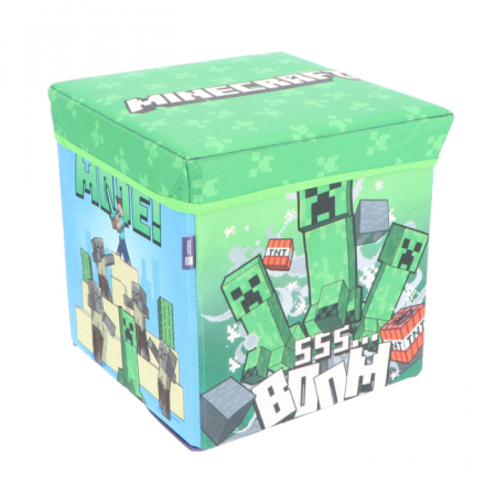Home&Deco - Cutie depozitare tip taburent Minecraft, 30x30x30 cm