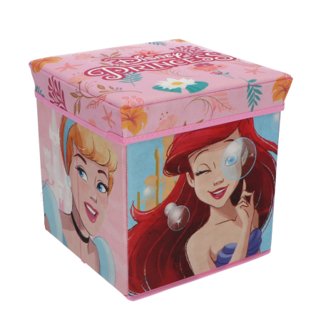 Home&Deco - Cutie depozitare tip taburent Printesele Disney, 30x30x30 cm