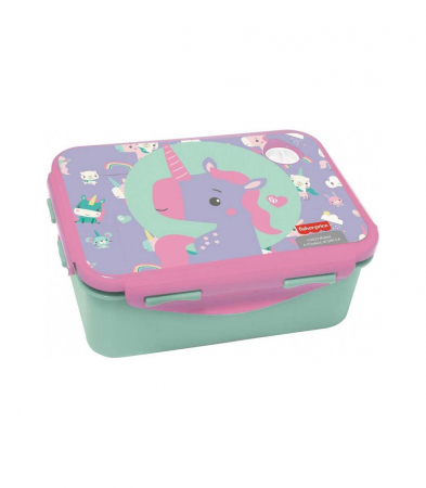 Articole hranire bebelusi - Cutie sandwich Fisher Price Unicorn, 7x17.5x13 cm