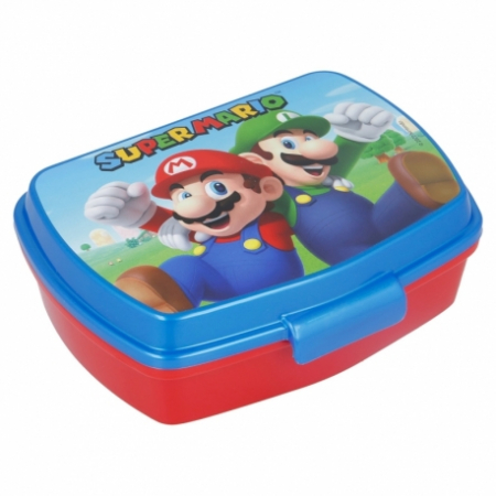 Articole hranire bebelusi - Cutie sandwich dreptunghiulara 17x14x5.6 cm Super Mario