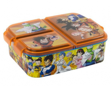 Articole hranire bebelusi - Cutie sandwich dreptunghiulara multicompartimentata 19,5x16,5x6,7 cm Dragon Ball