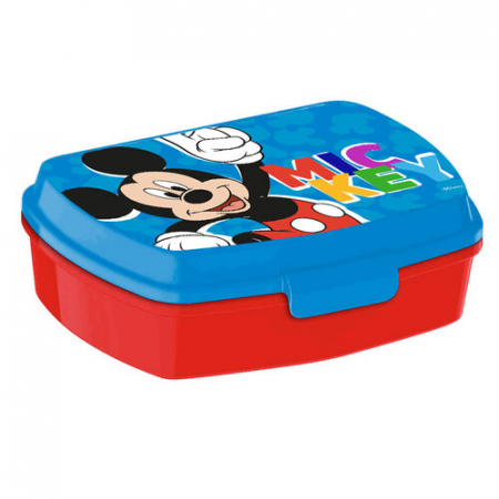 Articole hranire bebelusi - Cutie sandwich dreptunghiulara Mickey Mouse, 20x8x5.5 cm