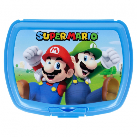 Articole hranire bebelusi - Cutie sandwich dreptunghiulara Super Mario, 18,1,5x13,9x6,7 cm