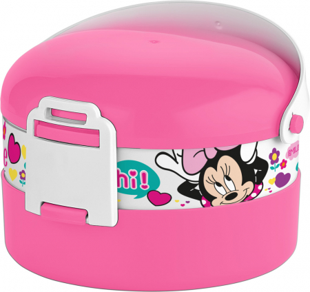 Articole hranire bebelusi - Cutie alimentara pentru pranz, rotunda Minnie Mouse, 11 x 14 cm
