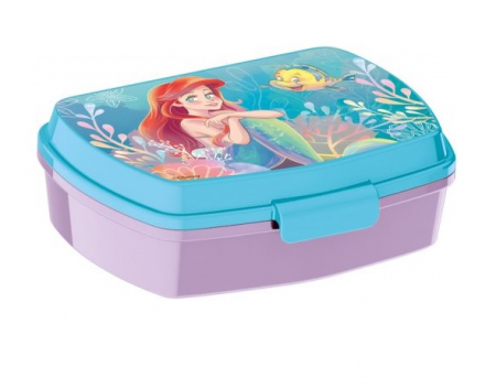 Articole hranire bebelusi - Cutie sandwich dreptunghiulara Ariel Mica Sirena, 16x12x5 cm
