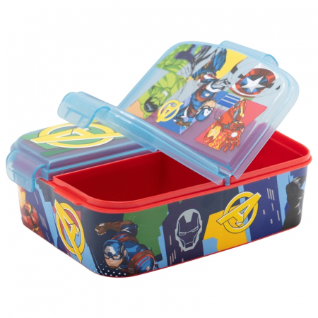Articole hranire bebelusi - Cutie sandwich multicompartimente Avengers Seven Wonders, 6.7╤à16.5╤à19.5 cm
