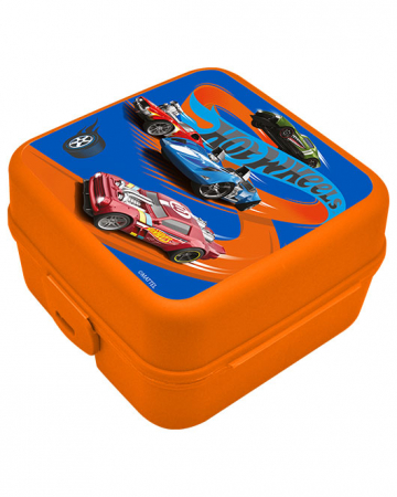Articole hranire bebelusi - Cutie sandwich multicompartimente Hot Wheels, 14x14x8 cm