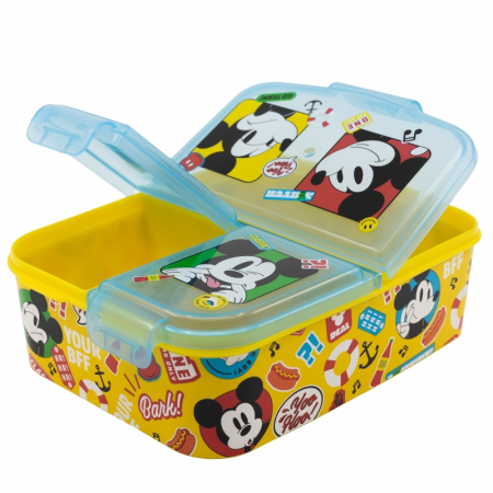 Articole hranire bebelusi - Cutie sandwich multicompartimente Mickey Mouse, 6.7 ╤à 16.5 ╤à 19.5 cm