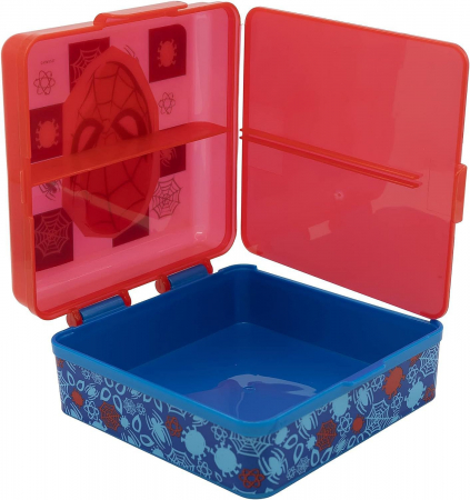 Cutie sandwich patrata cu 3 compartimente, Spiderman, 11.4x13.5x6 cm [3]