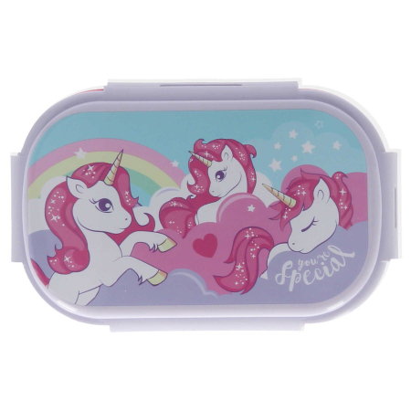 Cutie sandwich plastic cu tacamuri Unicorn You Are Special , 21x14x6 cm [2]
