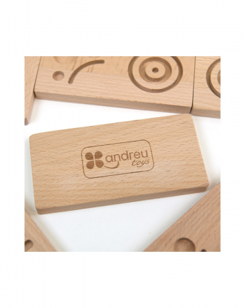 Domino senzorial gigant din lemn, 28 piese [10]