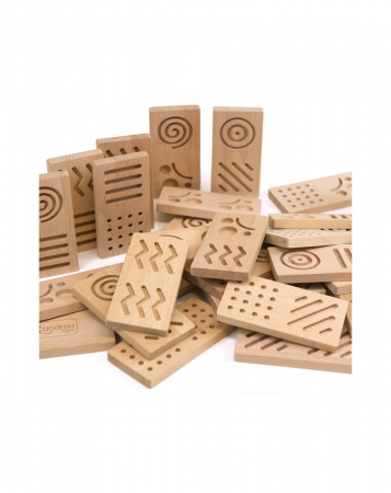 Domino senzorial gigant din lemn, 28 piese [0]