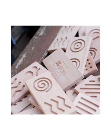 Domino senzorial gigant din lemn, 28 piese [6]