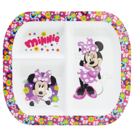 Accesorii hranire - Farfurie melamina compartimentata Minnie Mouse Disney 22x19.5x1.8 cm