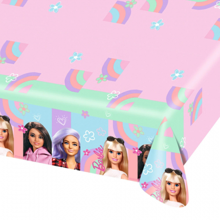 Vesela pentru petrecere - Fata de masa din hartie Barbie Sweet Life 120x180 cm