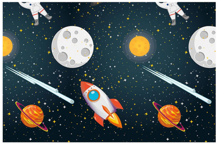 Fata de masa din plastic Rocket Space, Spatiu Cosmic 120x180 cm [1]